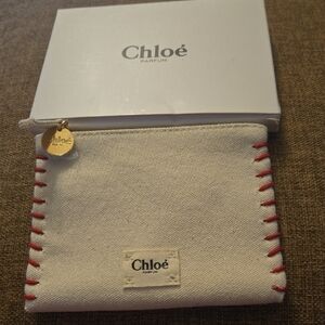 Chloé Canvas Pouch with Gold Charm. GWP.